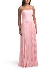 Lace Top Pleated Gown | TJ Maxx