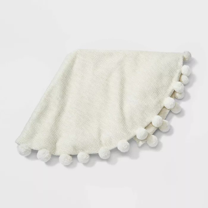 48in Pom Pom Christmas Tree Skirt Ivory - Wondershop™ | Target