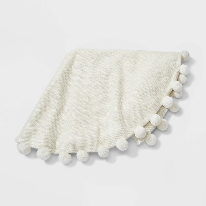 48in Pom Pom Christmas Tree Skirt Ivory - Wondershop&#8482; | Target