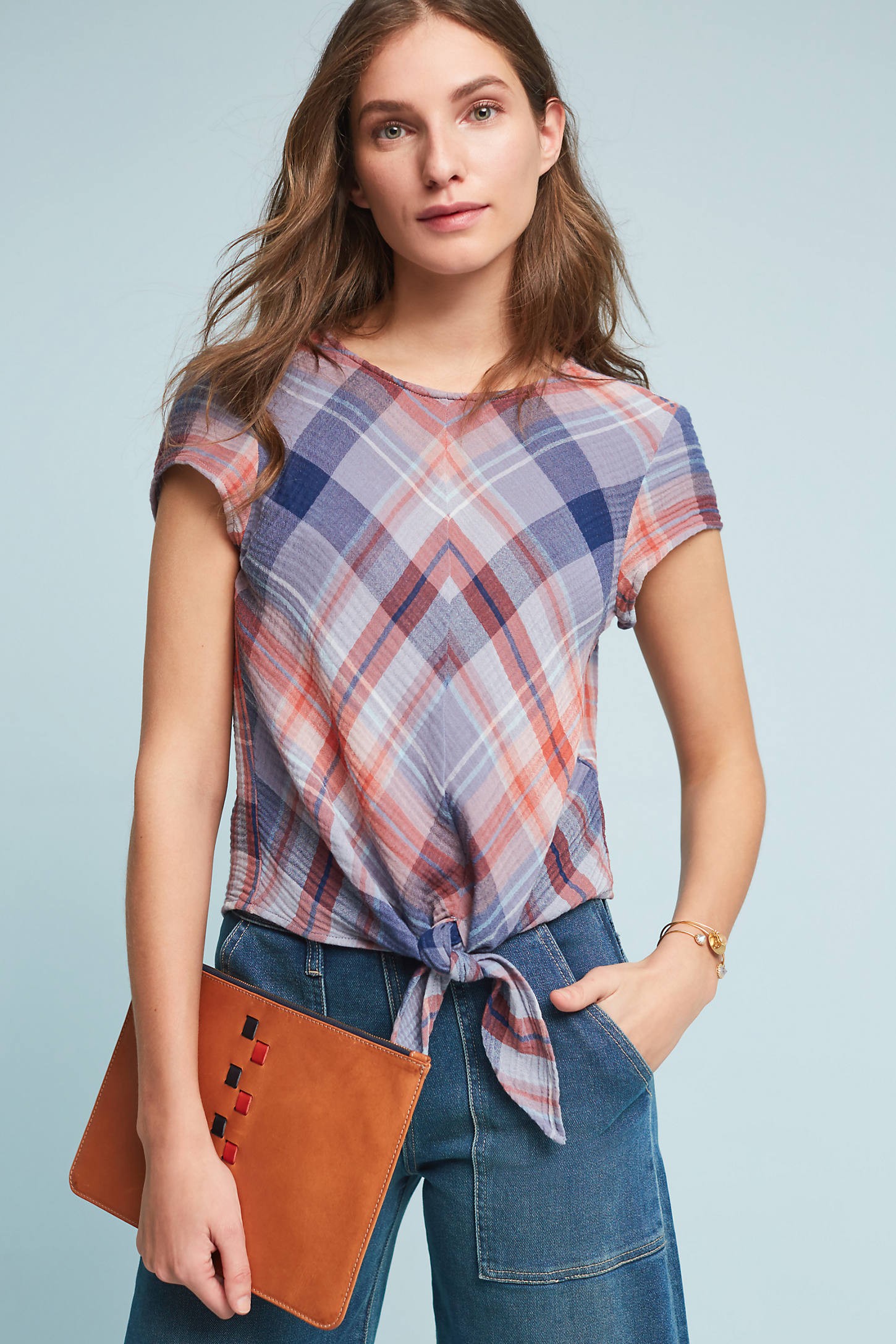 Plaid Tie-Front Blouse | Anthropologie (US)