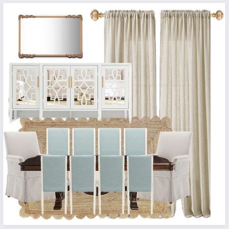 dining room, grandmillenial, dining room decor, furniture, new home, wayfair, jute rug, scalloped rug, gold mirror, upholstered chairs, target home, sideboard, buffet, curtains, Amazon finds, Amazon home finds, dining chairs

#LTKhome #LTKsalealert #LTKfamily