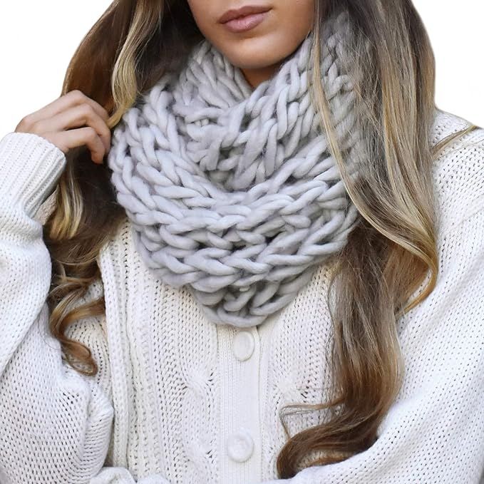 Leto Collection Soft Woven Stylish Cold Weather Warm Chunky Thick Knit Infinity Loop Scarf | Amazon (US)