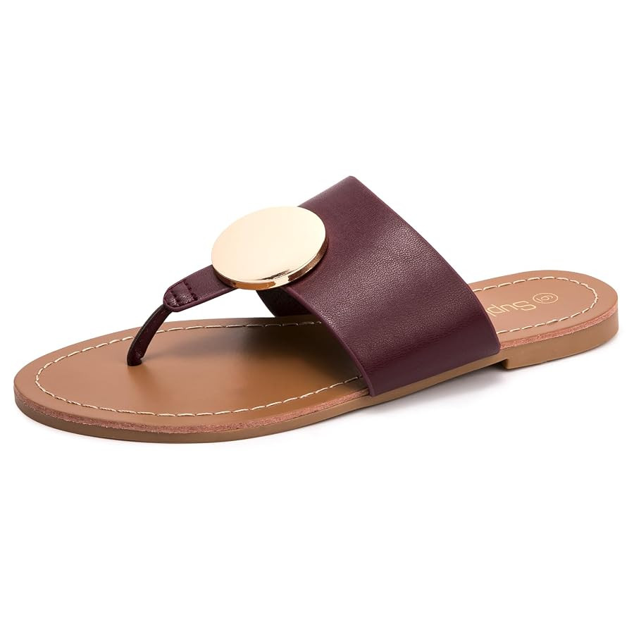 Women's Flip Flops Comfortable Soft T-Strap Flat Sandals Casual Slip on Thong Fashion Slide Sanda... | Amazon (US)