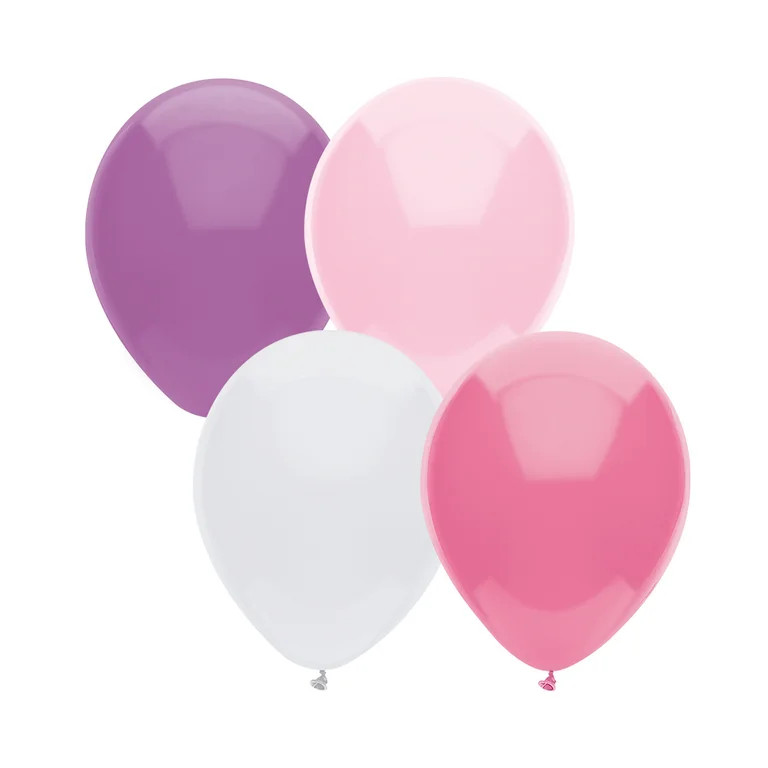 Way to Celebrate 9" All Occasion Pinks, Purple, and White Latex  Balloons, 20 Count, For All Ages | Walmart (US)