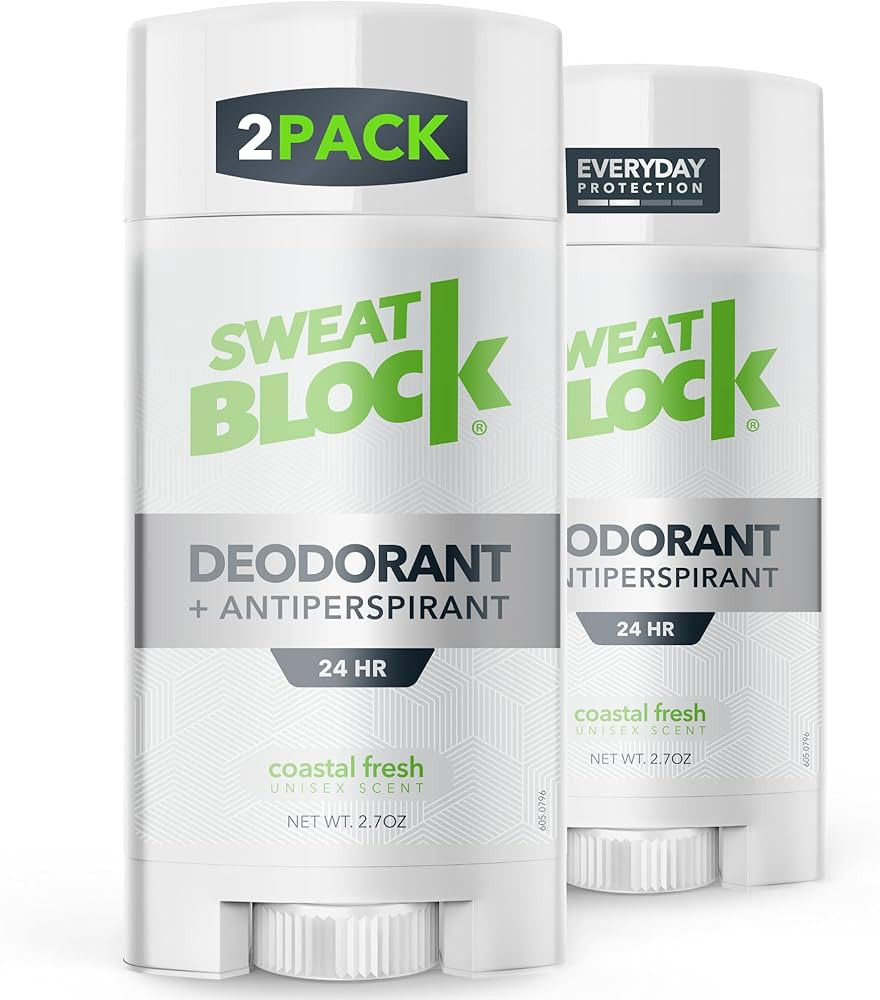 SweatBlock Deodorant Antiperspirant Stick for Men & Women - 24-Hour High Degree Sweat & Odor Prot... | Amazon (US)