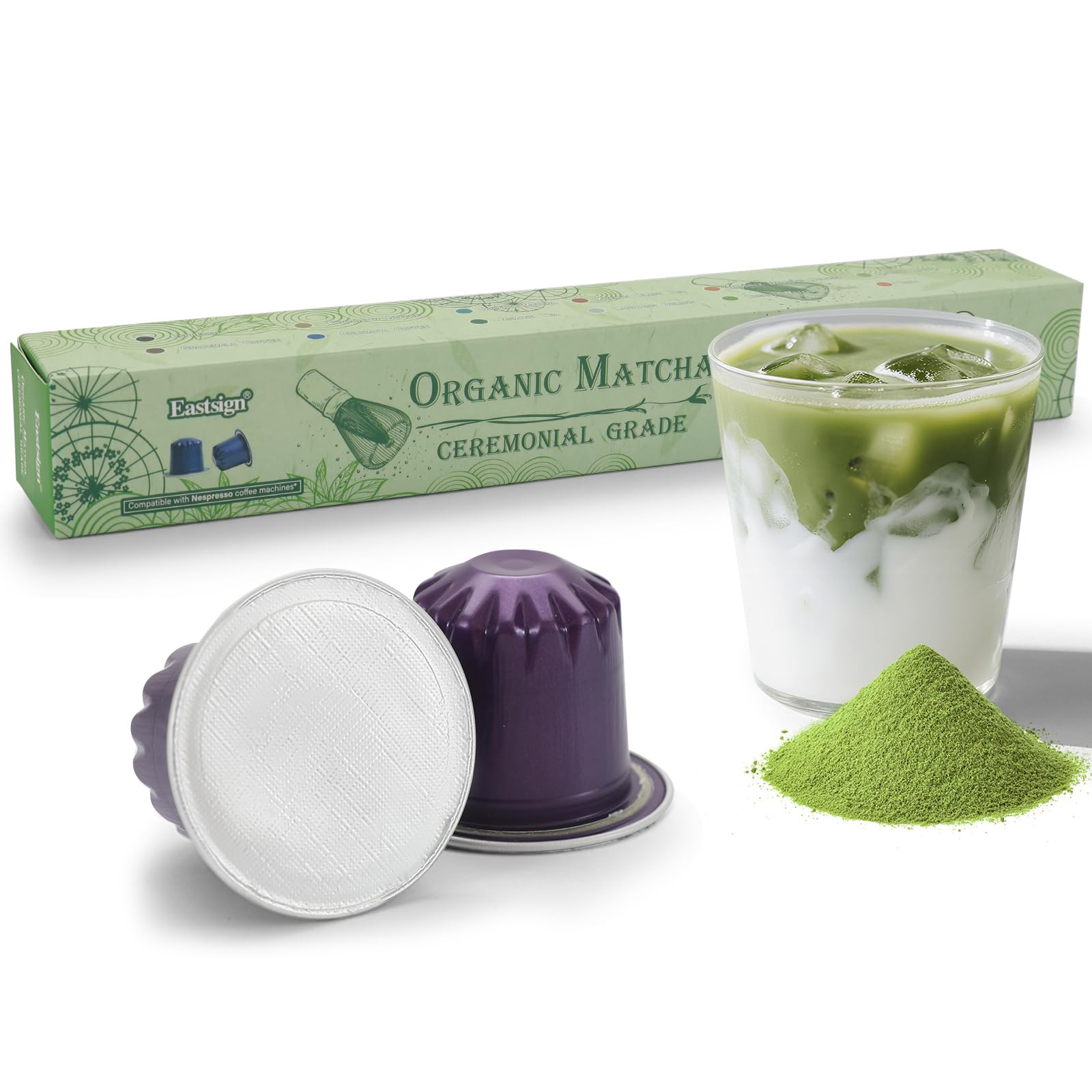 Cápsulas Matcha de grado ceremonial para Nespresso, Pure & Premium, Matcha orgánico USDA, compa... | Amazon (US)