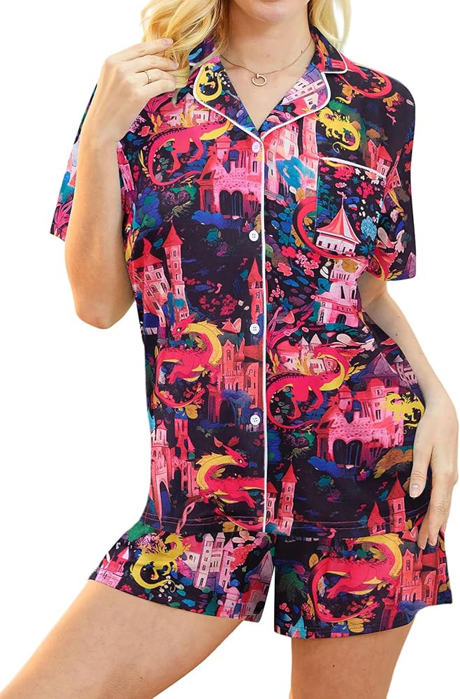 ALISISTER Pajamas for Women Set Novelty Floral Animal Pj Set Button Down 2 Piece with Pockets | Amazon (US)