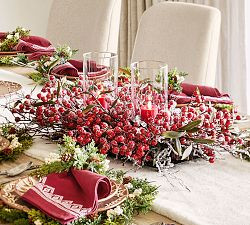 Faux Red Berry Candle Holder Centerpiece | Pottery Barn (US)