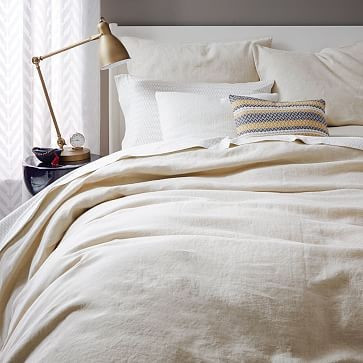 Belgian Flax Linen Duvet Cover, King/Cal. King, Natural Flax | West Elm (US)
