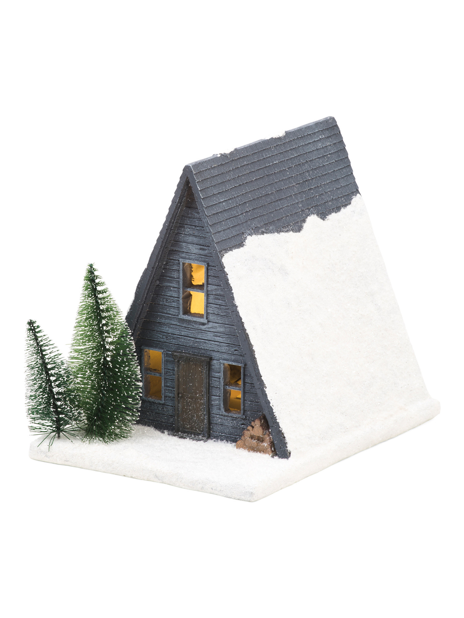 7.5in Led Resin Snowy Cabin | TJ Maxx