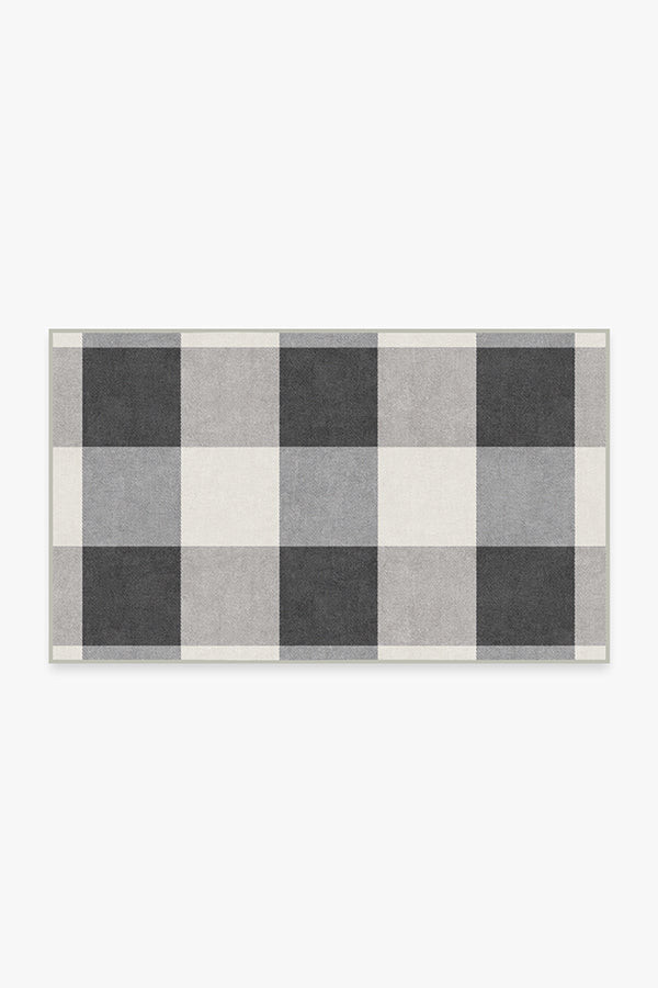 Buffalo Plaid Black & White Rug | Ruggable