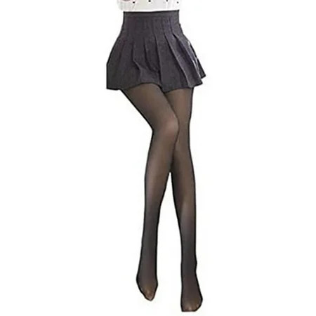 Julam Fleece Lined Tights Women High Elasticity Fleece Lined Tights Faux Transparent Fleece Tights F | Walmart (US)