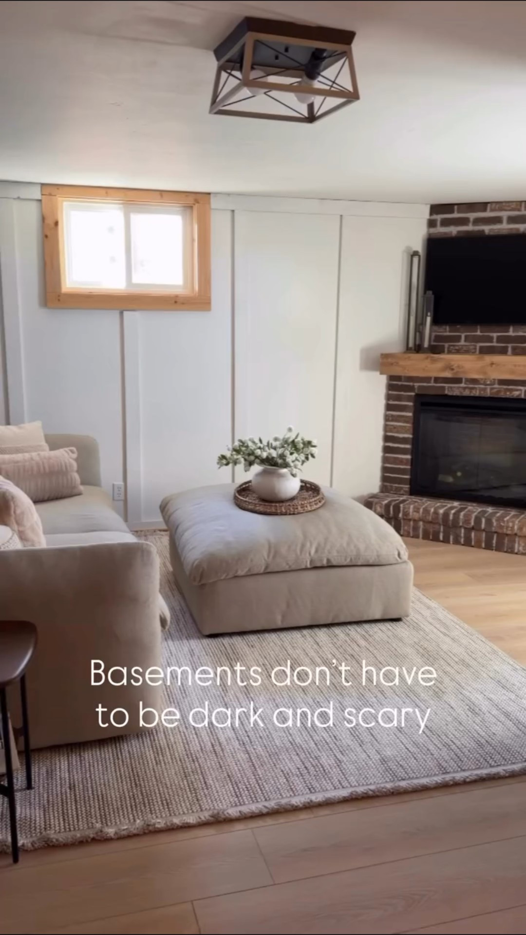 Do you have a basement? I love that we have one. This entire space was SCARY! The house was built in 1949 and I completely had to gut the basement and start from scratch. I love have light and airy it feels now!