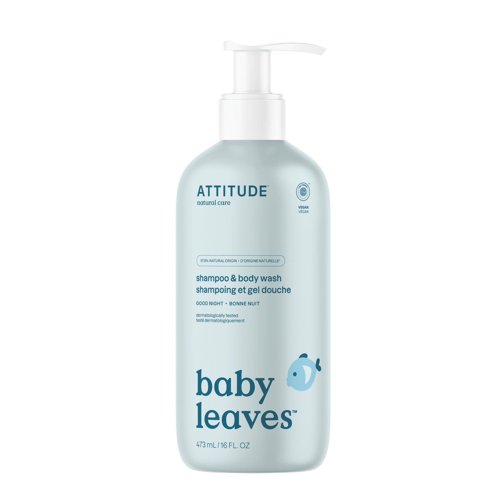 ATTITUDE Baby 2-in-1 Shampoo and Body Wash, EWG Verified, Dermatologically Tested, Vegan, Good Night, 473 mL | Amazon (CA)