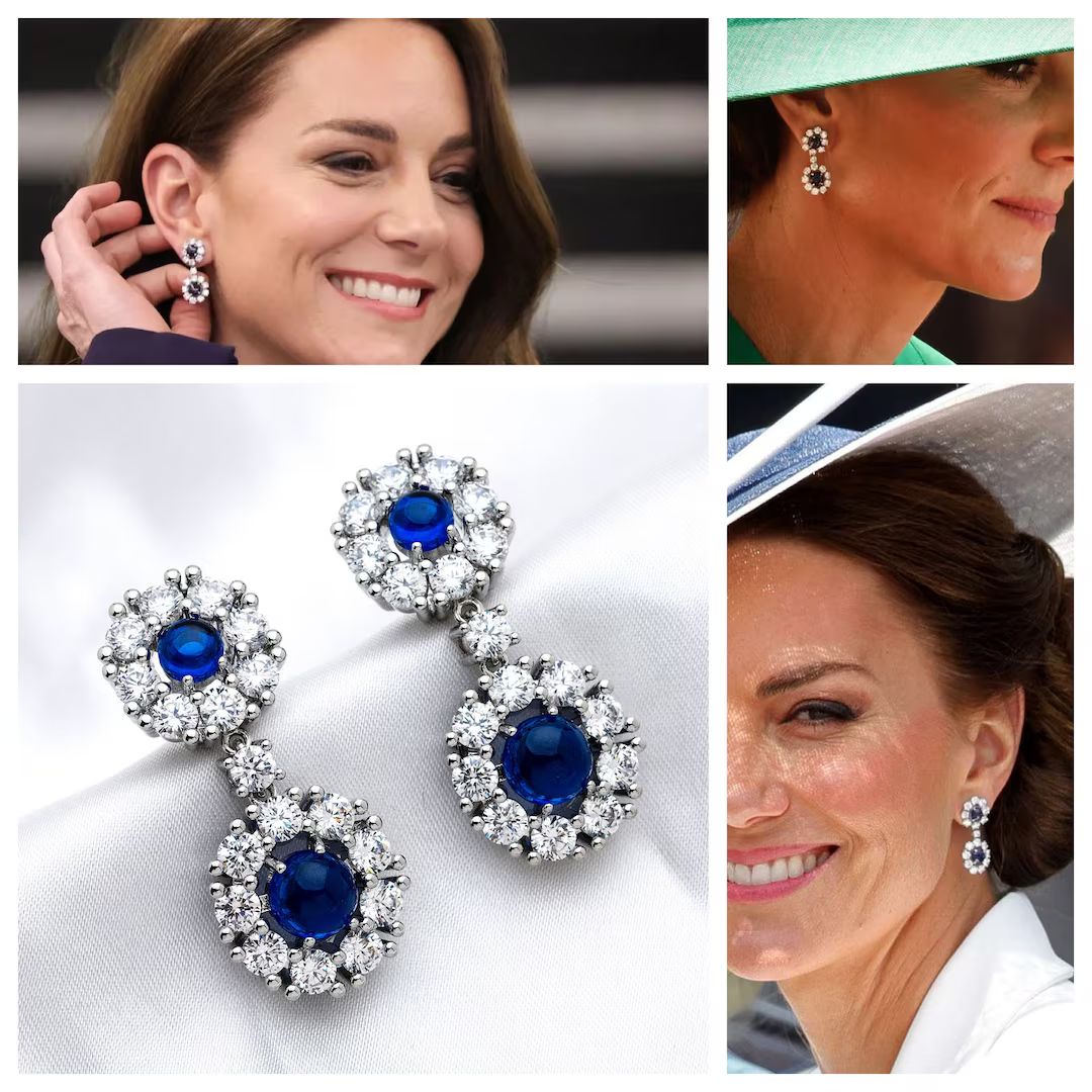 Princess Diana and Kates Simulated Sapphire and Diamond - Etsy | Etsy (US)