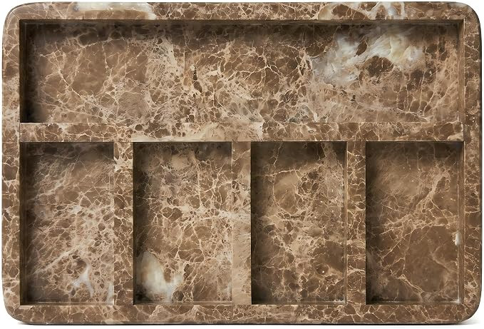 Luxury 100% Natural Marble Vanity Tray Genuine Stone Decorative Tray | Amazon (US)
