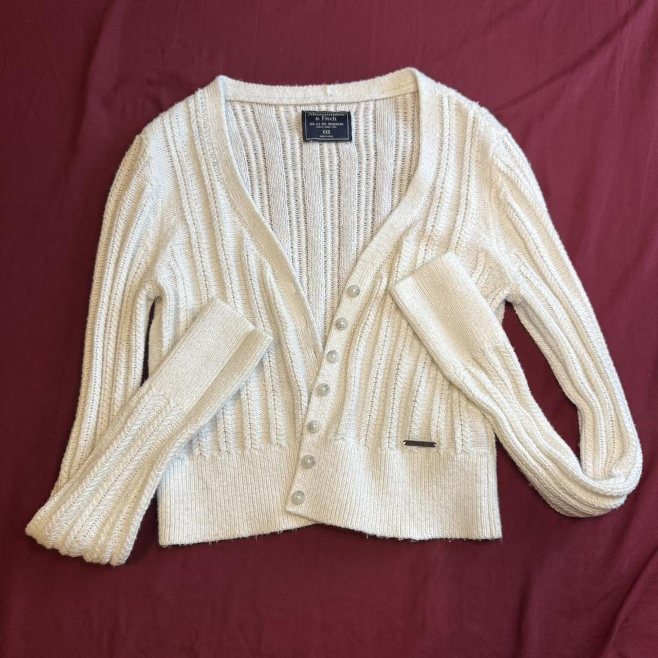 Abercrombie & Fitch Women's Cardigan - White/Cream - XXS | Depop US
