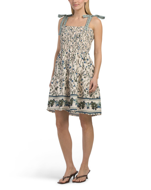 Smocked Tie Shoulder Mini Dress | TJ Maxx