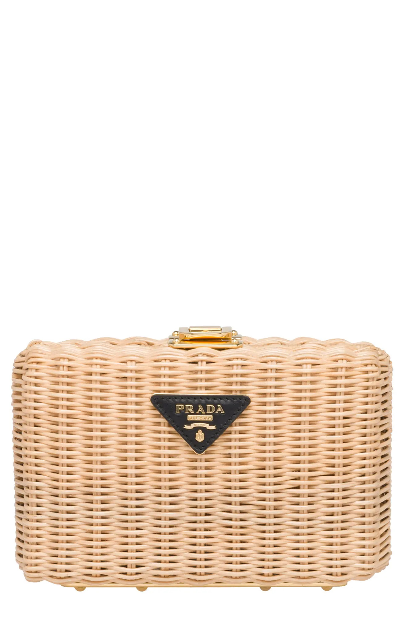 Prada Midollino Straw Clutch - | Nordstrom