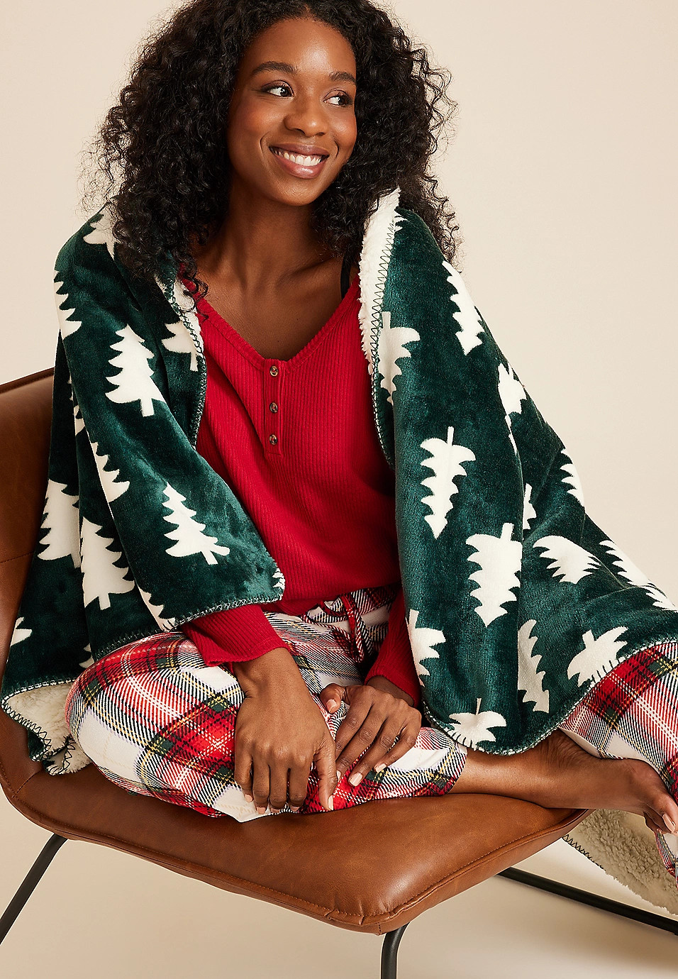 Fireside Sherpa Fleece Throw Blanket | Maurices