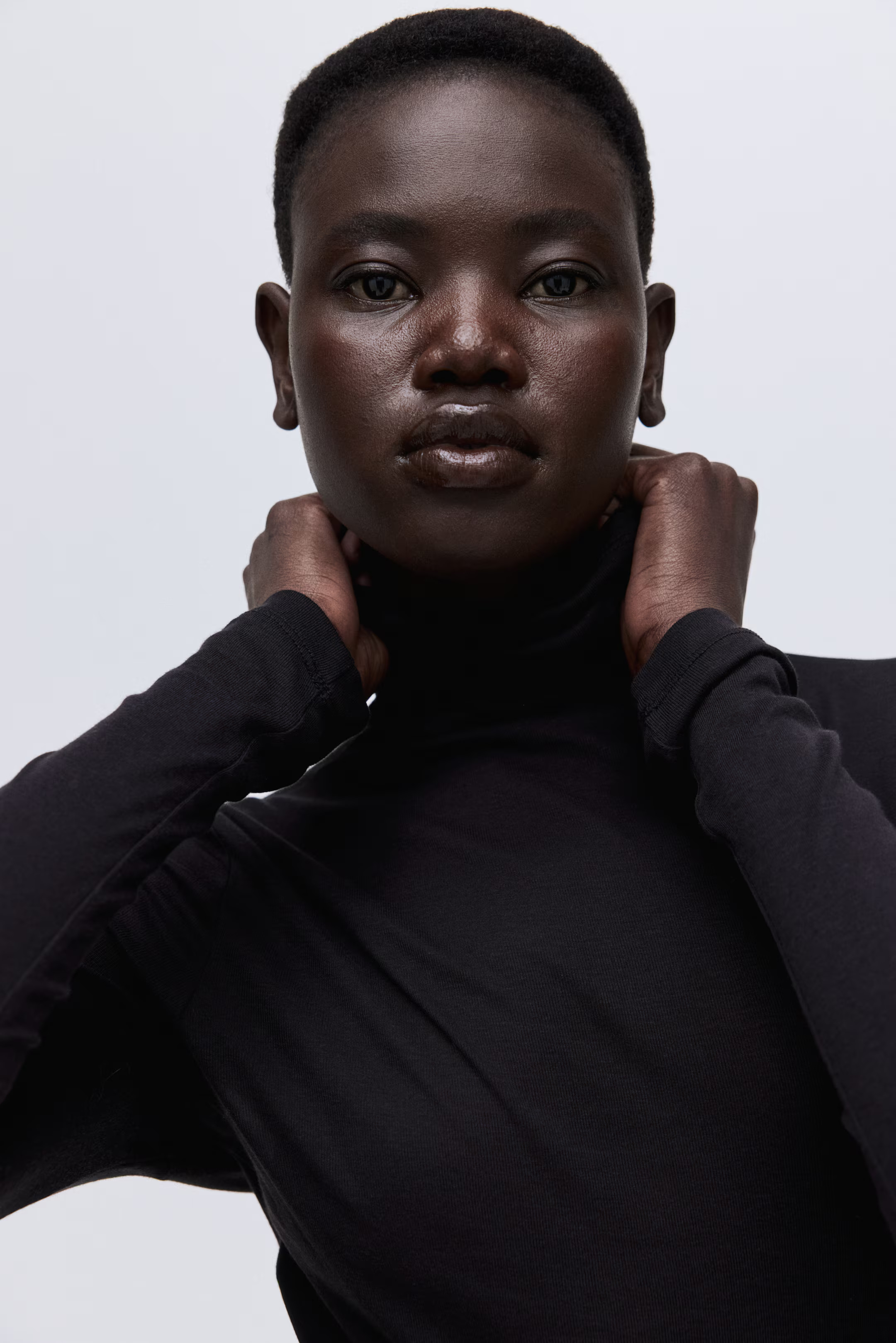 Pima cotton turtleneck top - Cream - Ladies | H&M GB | H&M (UK, MY, IN, SG, PH, TW, HK)