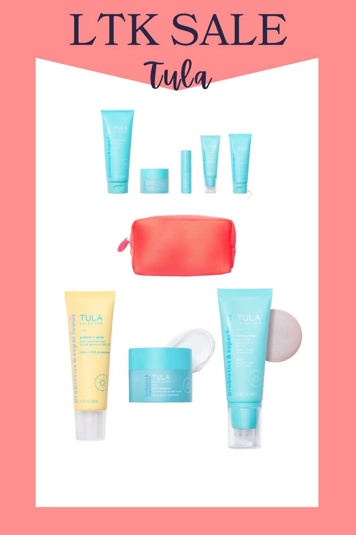 If you’re new to Tula here is where I would start. The kit includes full size basic products! Their sunscreen smells amazing and doesn’t leave my skin feeling slimy. The day/night cream and cleanser are 2 products that go hand in hand and make my skin feel amazing! 

#LTKSale #LTKbeauty #LTKfindsunder50