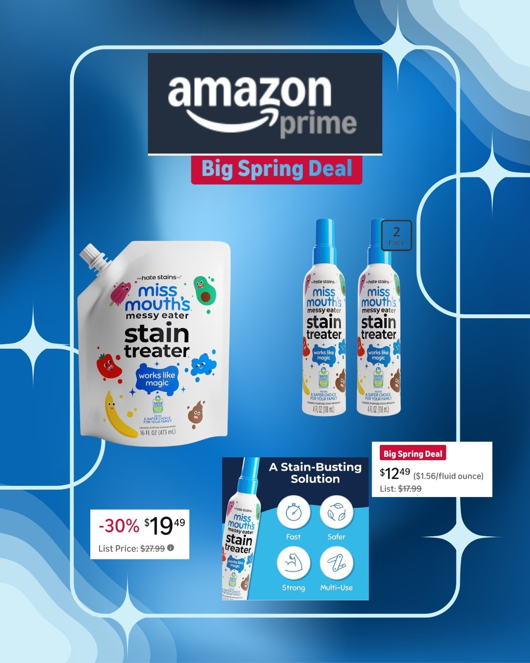 This Miss Mouth’s stain remover is straight up MAGIC ✨Food stains, berries, and  grease.If you’ve seen this all over Amazon… it’s worth the hype 🙌#LTKhome #amazonfinds #momlife #cleaninghacks #ltkunder20

#LTKmomlife #LTKSaleAlert #LTKHome