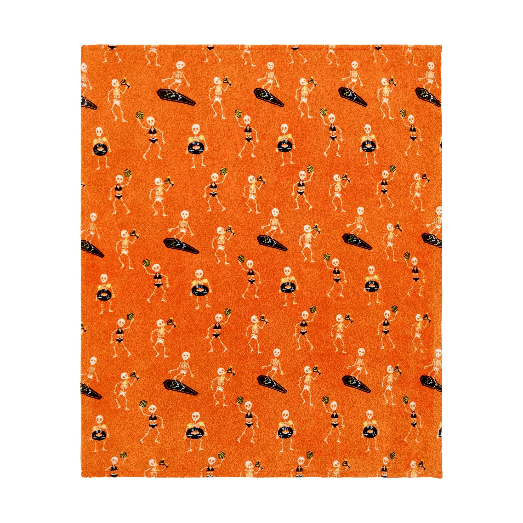 Summerween Velvet Plush Throw - Skeleton Beach Party Design, for All Ages | Walmart (US)