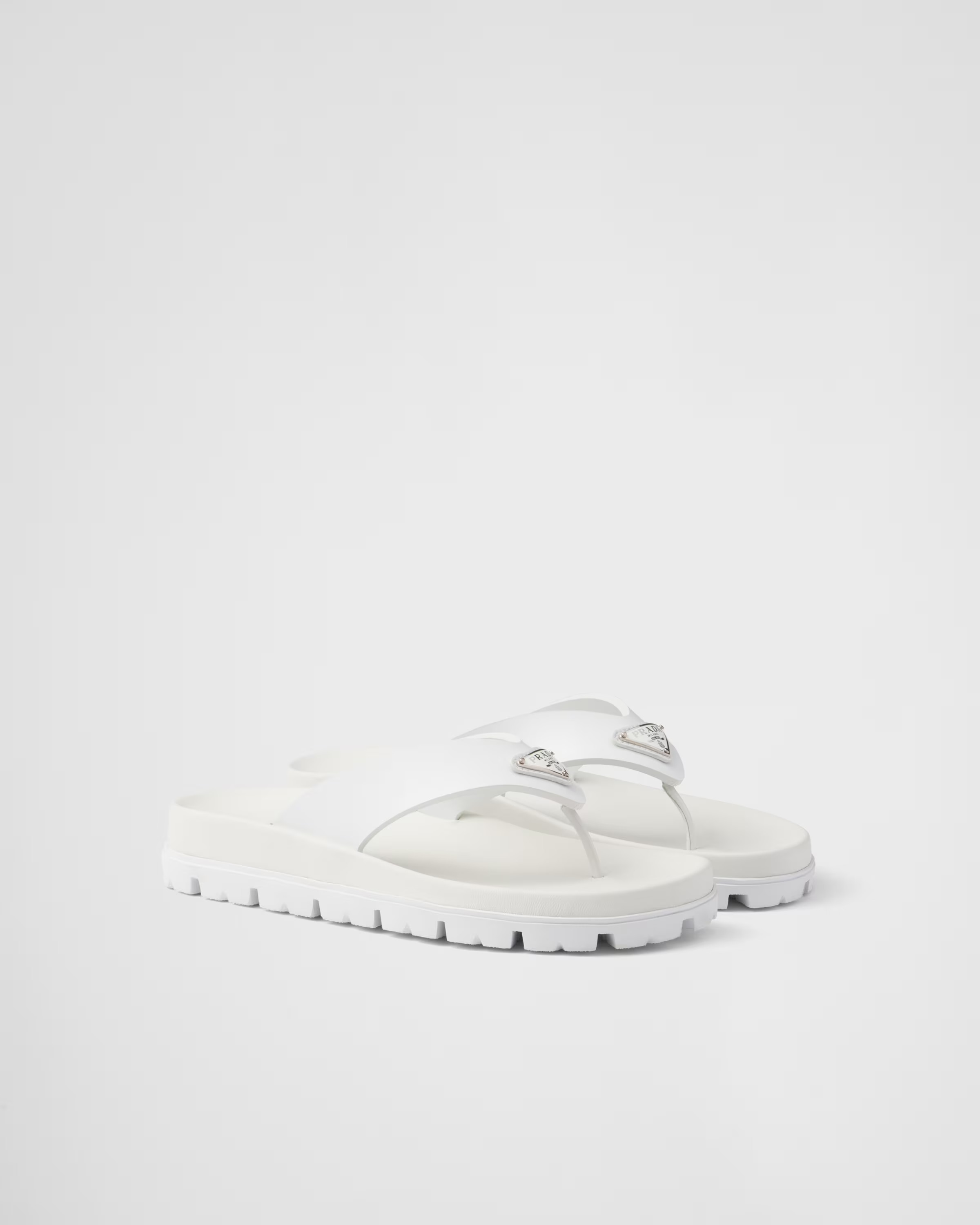Rubber thong sandals | Prada US
