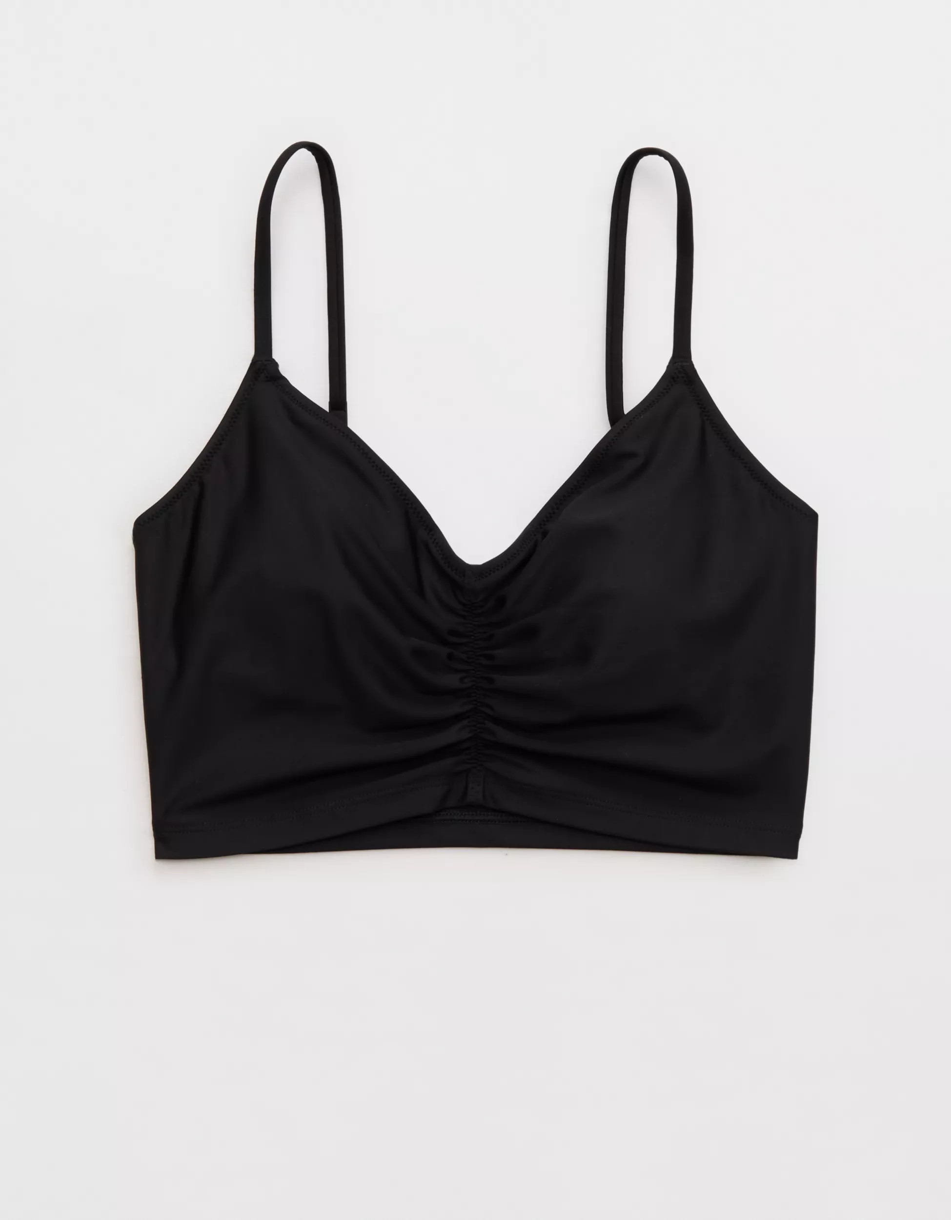 Aerie Ruched Longline Scoop Bikini Top | Aerie