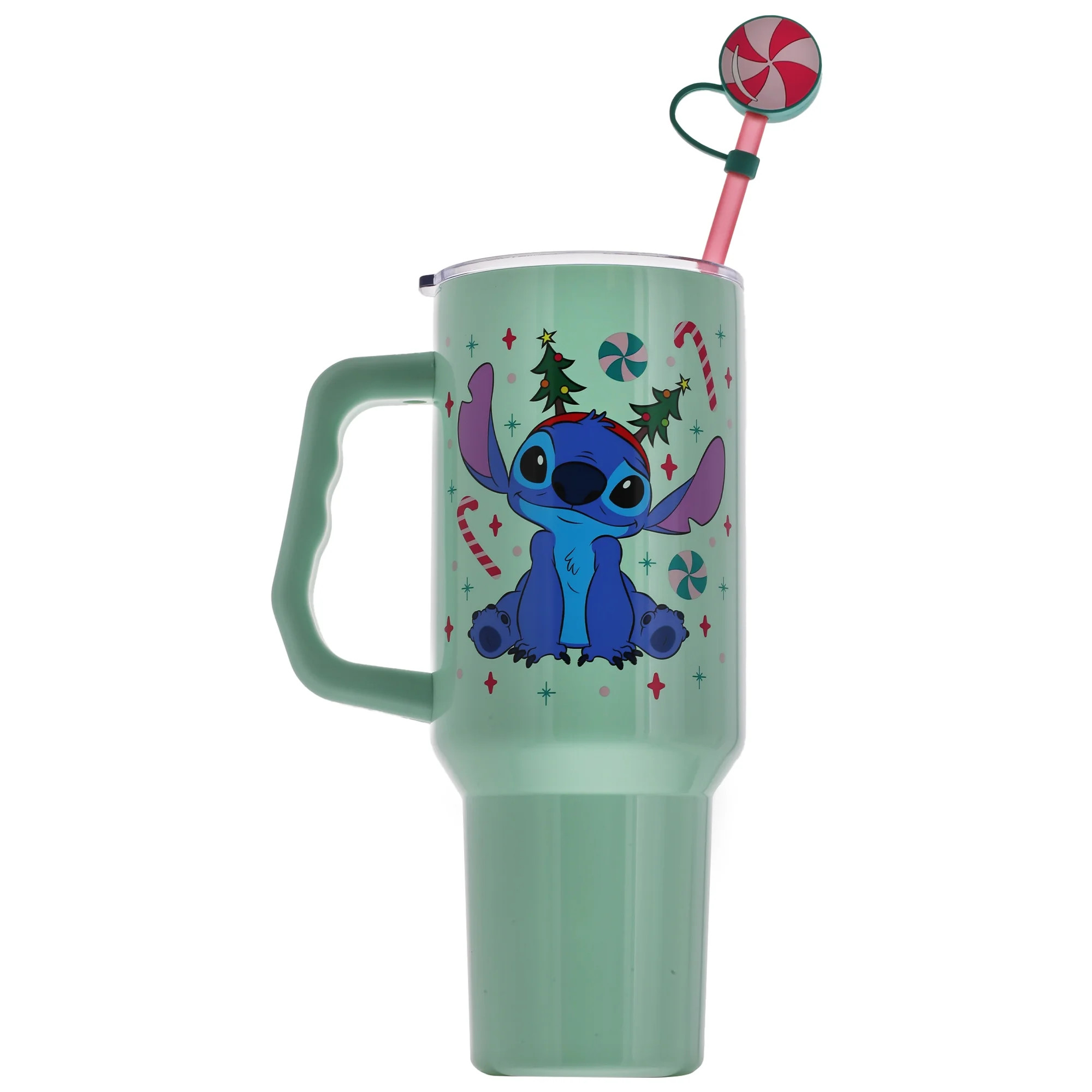 Lilo and Stitch Christmas Tree Headband Tumbler With Handle, Straw Cover Cap, Lid and Straw, Stai... | Walmart (US)