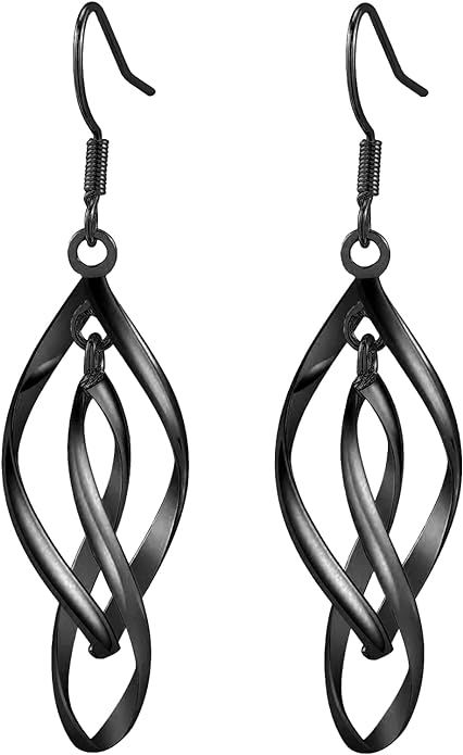 18K Gold Plated Earrings for Women Classic Infinity Swirl Wire Cute Earring for Women Girl With J... | Amazon (US)