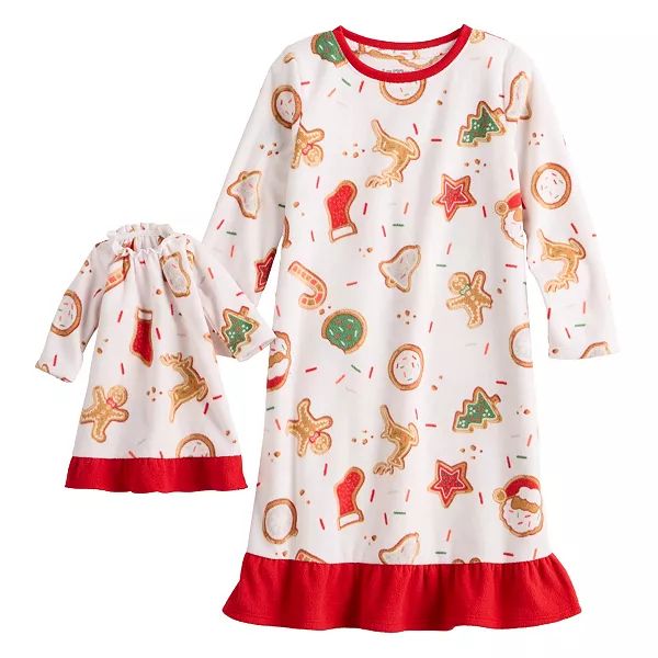 Girls 4-16 Jammies For Your Families® Sweet Holiday Wishes NightGown & Doll Gown Set | Kohl's