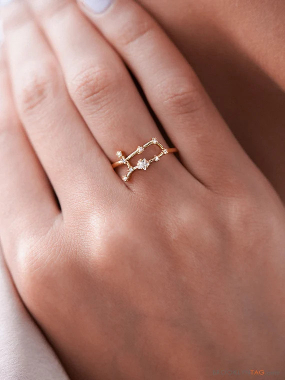 Gemini Sign Constellation Ring With Crystals Celestial | Etsy | Etsy (US)