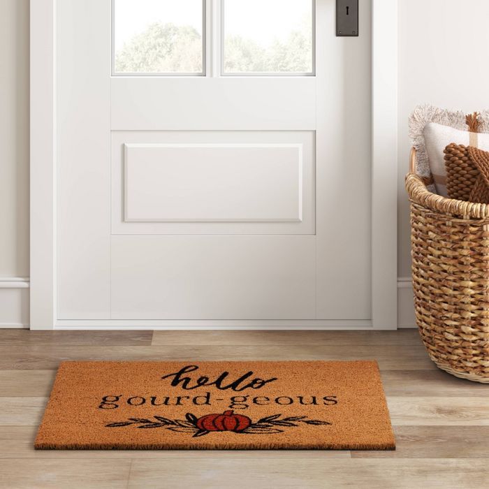 18"x30" Hello "Gourd - Geous" Doormat Black - Threshold™ | Target
