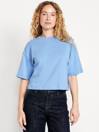 Vintage Crew-Neck Oversized Crop T-Shirt | Old Navy | Old Navy (US)
