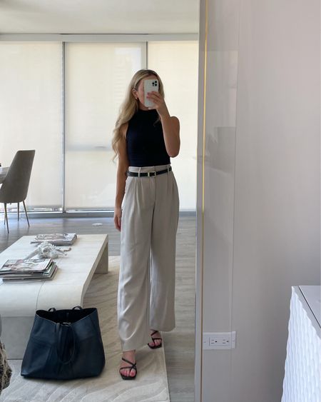 Spring Work Outfit 

Abercrombie Sloane Pants, office outfit, dolce vita sandals, high waisted trouser pants, mock neck top, spring outfit, happy hour look, travel outfit, neutral outfit, Europe outfit, Paris look

#LTKtravel #LTKfindsunder100 #LTKworkwear