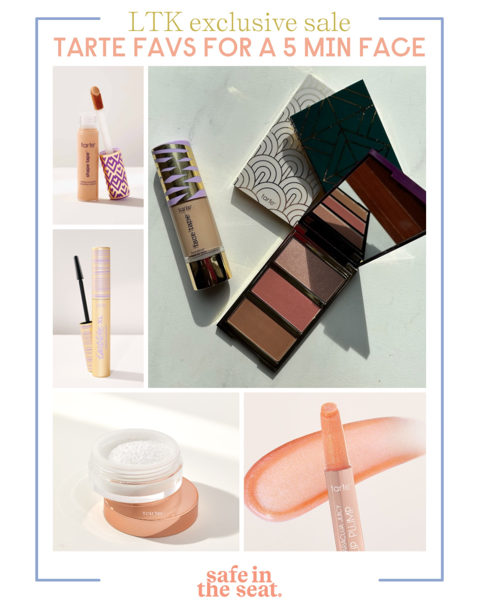 Looking for an easy 5 minute face makeup routine? Check out some of my fav products from Tarte! On sale exclusively through LTK with code tarteLTK30 for 30% off and free shipping! 

Makeup routine | 5 minute makeup | tarte | sale alert 

#LTKbeauty #LTKover40 #LTKSpringSale