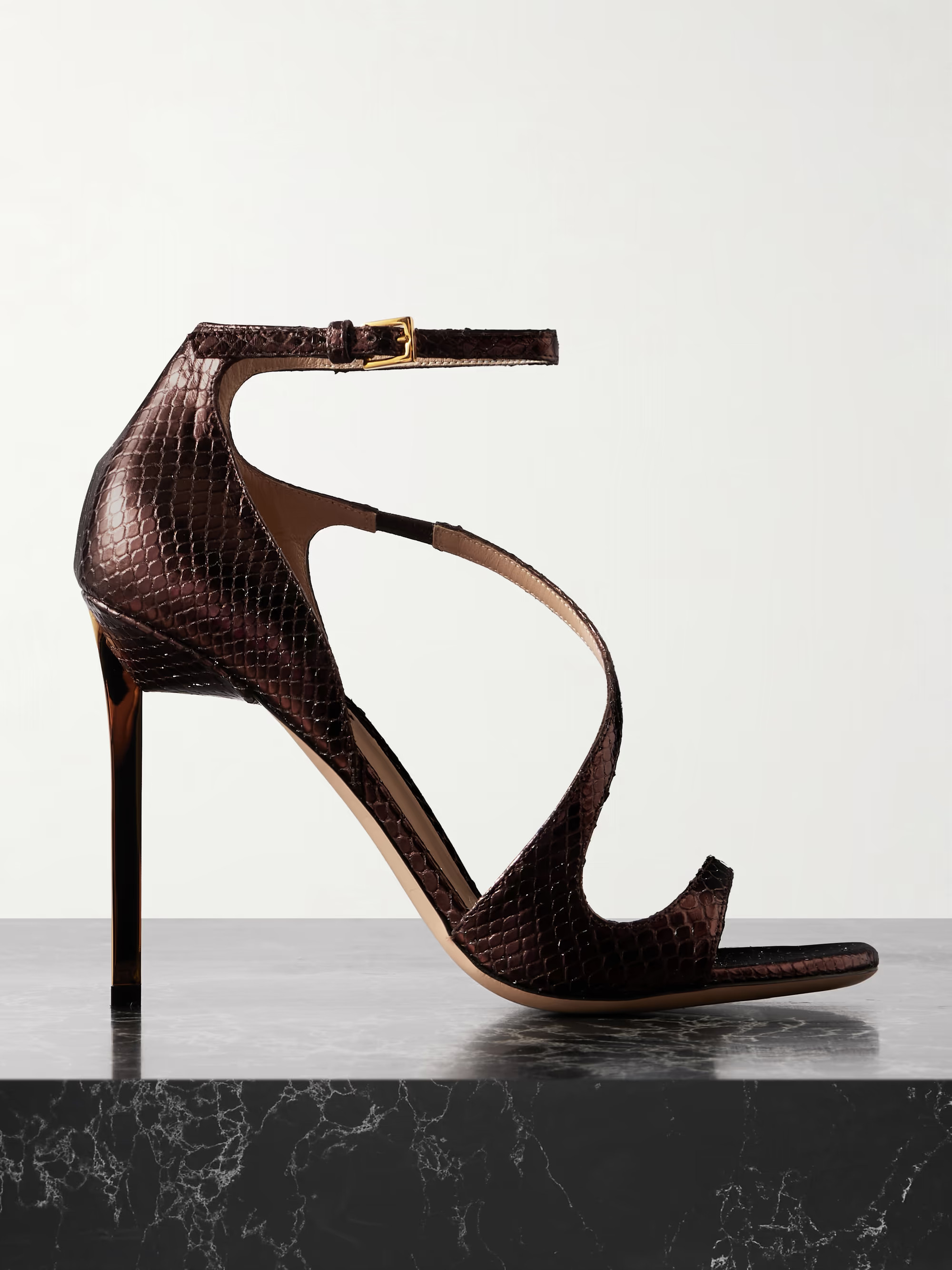 Newton snake-effect leather sandals | NET-A-PORTER (US)