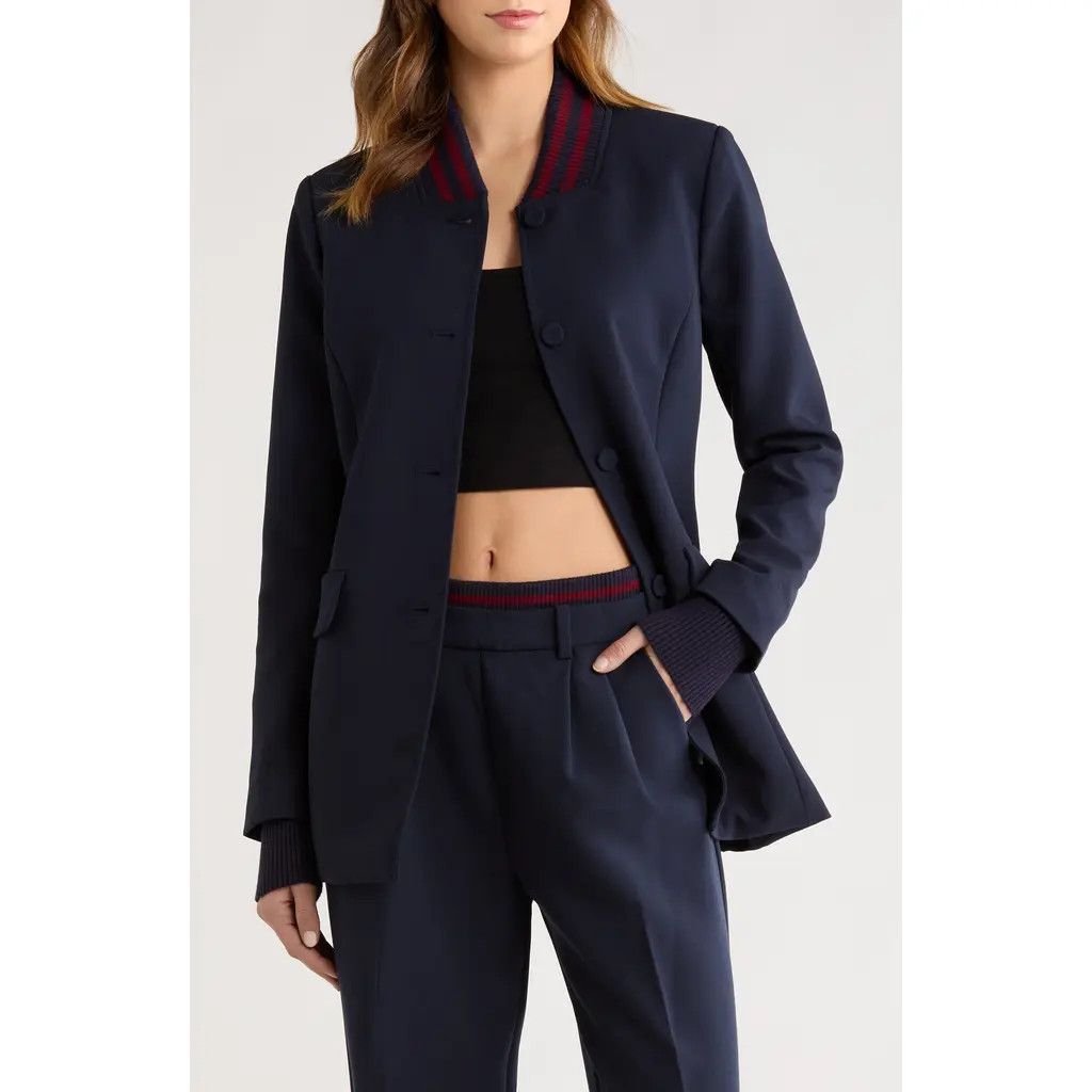 Favorite Daughter The Varsity Blazer in Navy/Vino at Nordstrom, Size X-Small | Nordstrom
