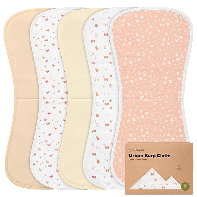 Organic Burp Cloths Baby Boy & Girl - 5-Pack Super Absorbent Cotton Burping Cloths for Babies, So... | Amazon (US)