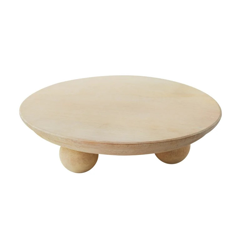 Better Homes & Gardens Whitewash Mango Wood Footed Tray by Dave & Jenny Marrs | Walmart (US)