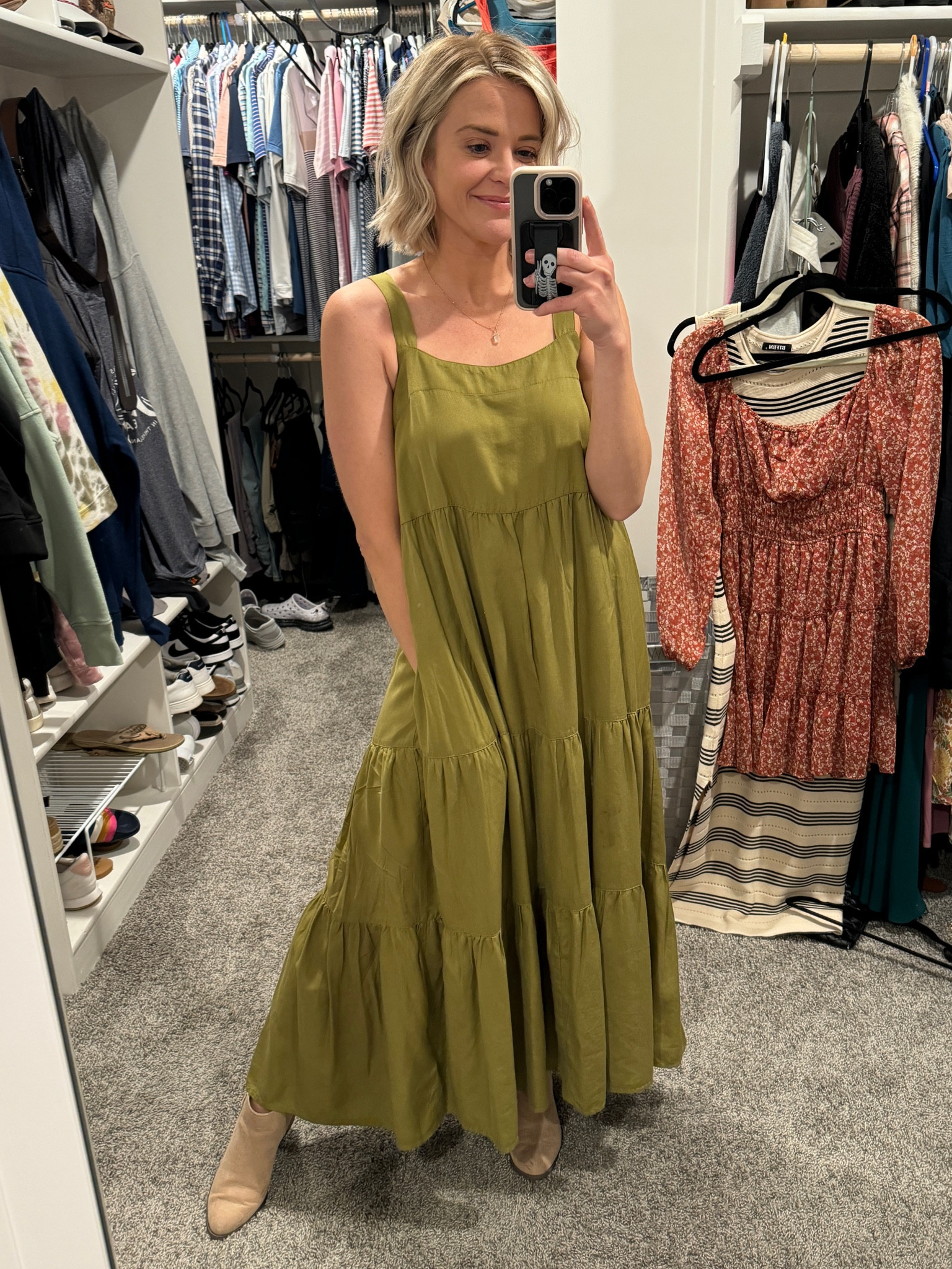 Loveee this Amazon tiered maxi dress. Cute and flowy, pockets, tons of colors, adjustable straps, true to size and great quality! Could be cute for date night, girls night, winery, or even an appropriate option for work / teacher outfit or church! 

#LTKFindsUnder50 #LTKSeasonal