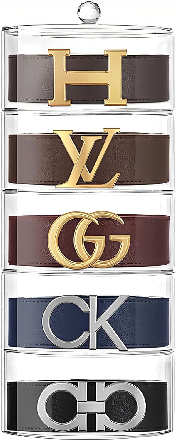 StudioMyo-Acrylic 5-Layer Belt Organizer for Closet – Clear Belt Holder Rack, Multi-Layer Tie &... | Amazon (US)