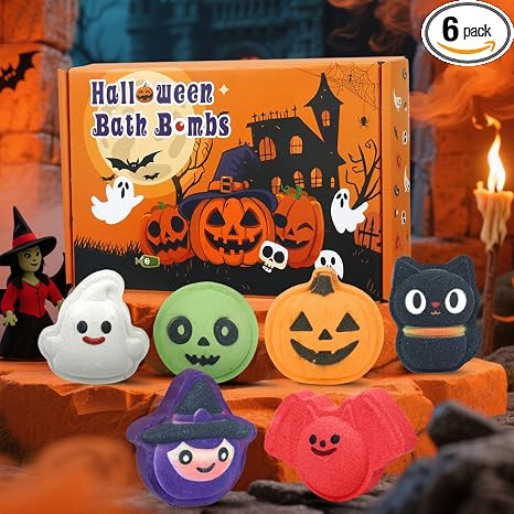 Halloween Bath Bombs for Kids & Women, Handmade Spooky Bath Bomb Set of 6 Fun Shapes – Perfect ... | Amazon (US)