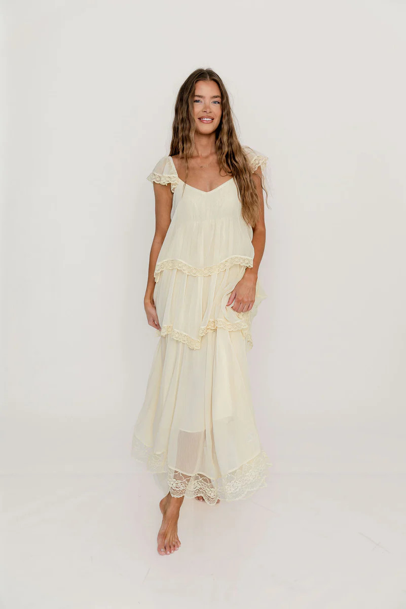 Nicola Maxi Dress in Light Beige *3/18 PRE-ORDER* | Worth Collective