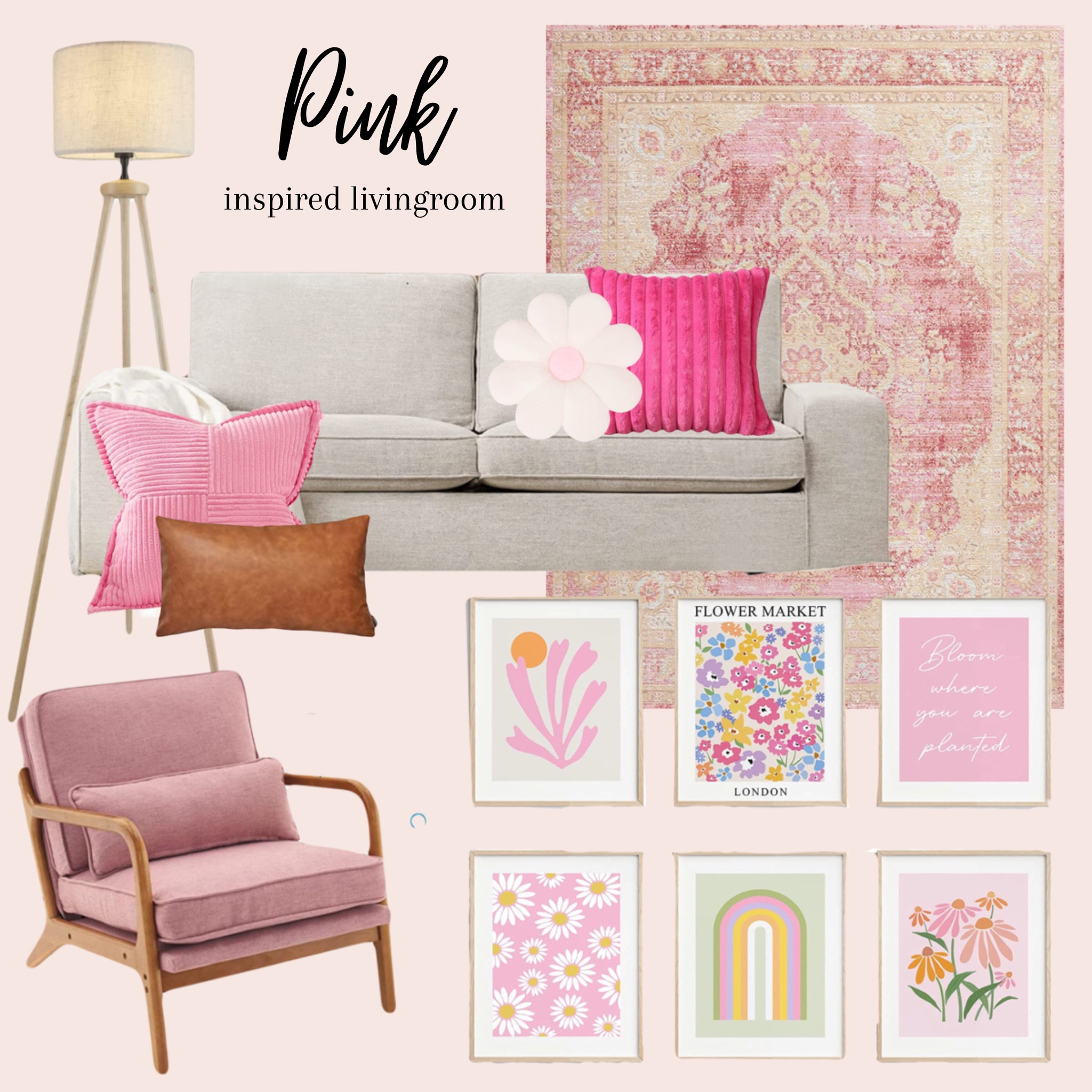 Pink inspired livingroom