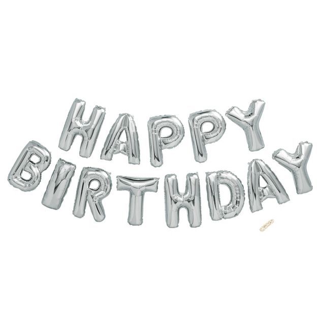 "Happy Birthday" Foil Balloon Silver - Spritz&#8482; | Target