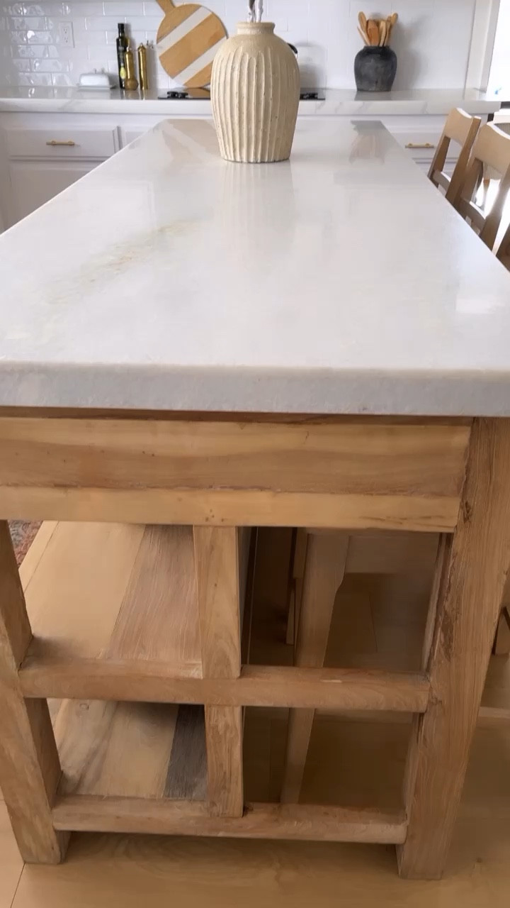 Don’t ever underestimate a space. I never thought we would be able to have a island in our kitchen. 
It all started with “testing it out” by using a 4.5 ft counter height table as an island. Until we realized we actually do have the space for something larger. 

*
*
Shop this post by going to the link in my bio or downloading the free @shop.LTK app
and following me @neutrals.and.woods 
*
*

#ａｅｓｔｈｅｔｉｃ 
#oaisflooring #neutraldecor #hometips #neutralstyle
#neutralhome #interiordesign #homedecor
#openconcept  #kitchen #Itkhome #shoppeisdope
#kitchenisland #marbleisland

#LTKhome