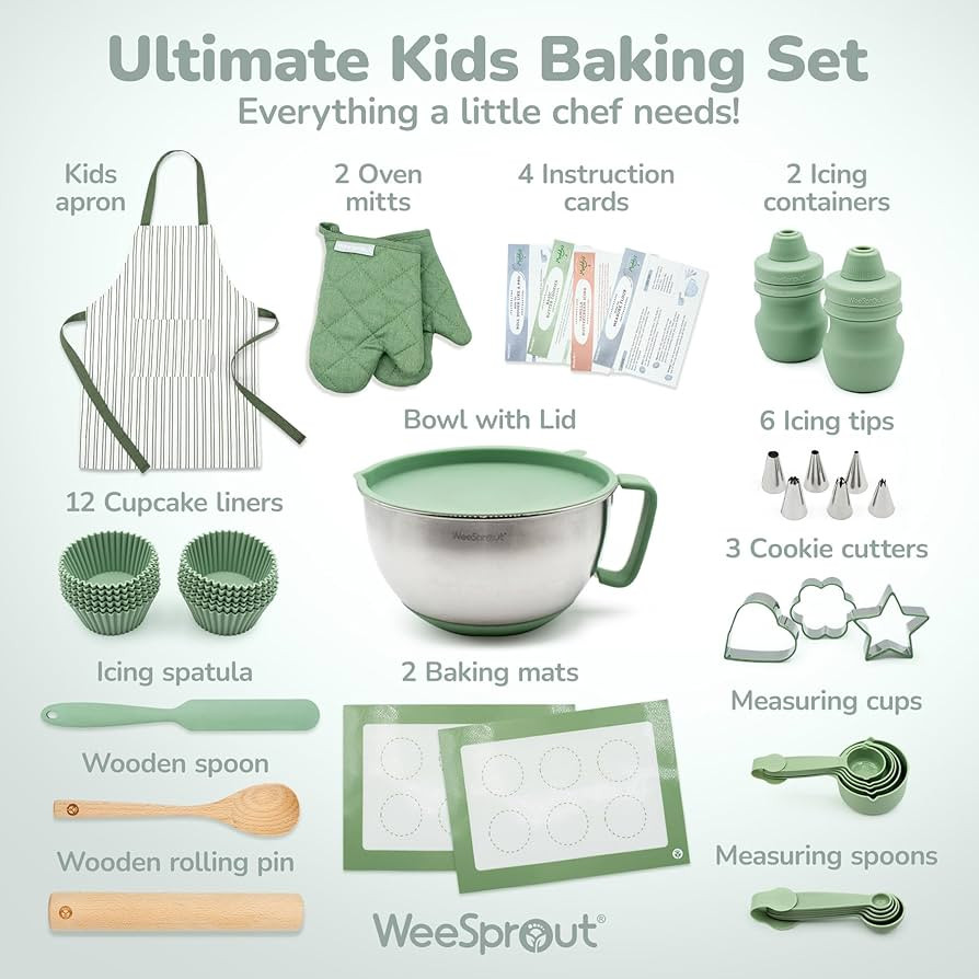 Ultimate Baking Kit for Kids - Kids Baking Set with Child Sized Utensils - Includes Apron, Oven M... | Amazon (US)